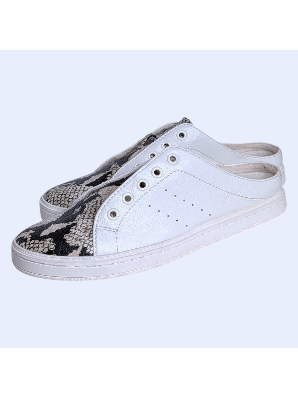 SOUL Naturalizer Women's White Python Mule Sneakers Kemper Slip-On Size 8